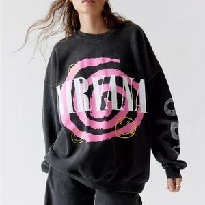 Nirvana Helix Smile Oversized Crew Neck Sweatshirt Sz L/XL